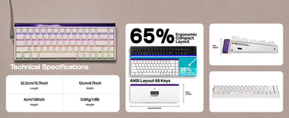 AULA Hero68 HE Magnetic Gaming Keyboard – 65% ANSI, Wired, Hall Effect Switches