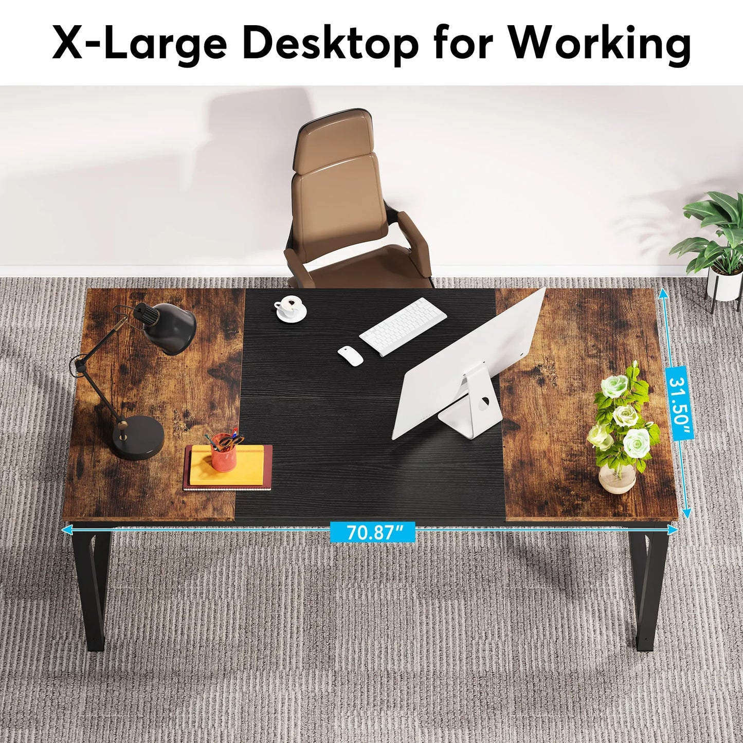 Tribesigns 70.8" Executive Office Desk | Large Computer Workstation