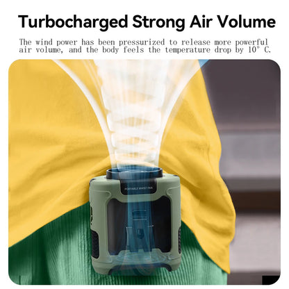 Portable Waist Fan | Hanging Neck Fan | 5-Speed | LED Light | 10000/20000mAh | Sports & Outdoor