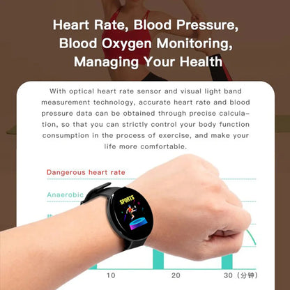 D18 Smart Watch – Waterproof Fitness Tracker with Heart Rate & Sleep Monitor