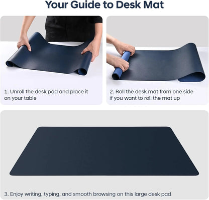YSAGi PU Leather Desk Pad – Non-Slip, 5 Colors, 6 Sizes (60x30 to 120x50 cm)
