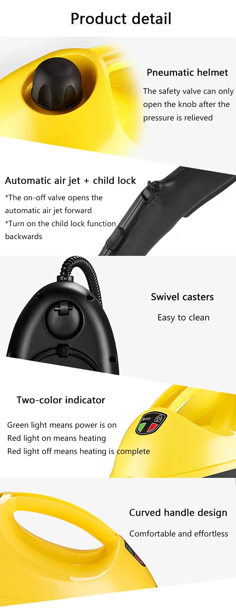 2000W High-Temperature High-Pressure Steam Cleaner – Sterilization, Mite Removal, Disinfection | Home, Kitchen & Car | 220V
