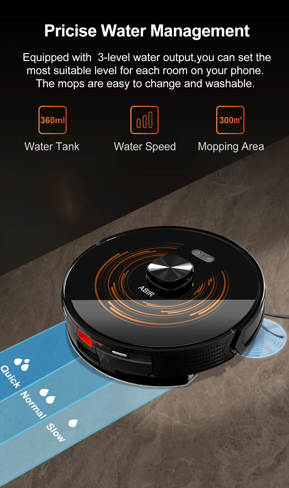 ABIR K30 Robot Vacuum Cleaner – Auto-Empty Dock, UV Spot Cleaning, 6500Pa, Multi-Floor Map