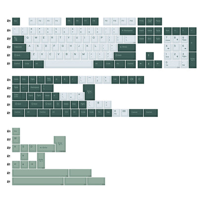 KBDiy Rome Set 174-Key Cherry Profile PBT Double Shot Keycaps – Jade Translucent for Mechanical Keyboards