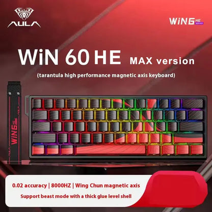 Aula Win68 HE magnetic mini gaming keyboard by R.E.D. Shopping featuring RGB backlit mechanical keys, hot-swappable switches for PC gaming
