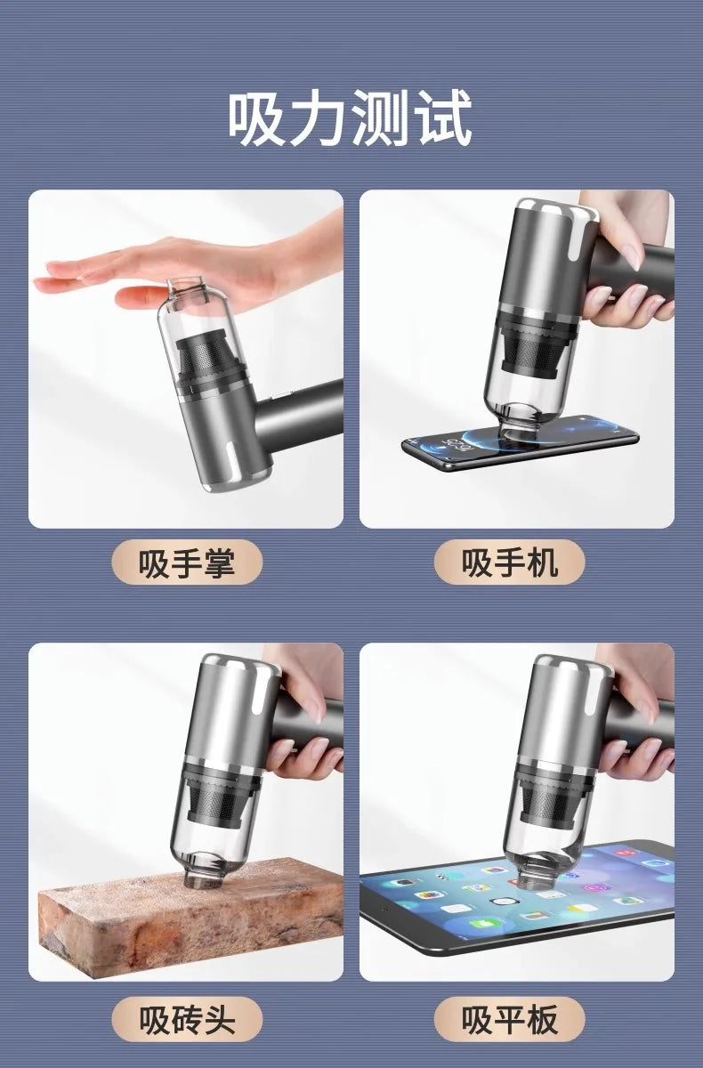 Mini wireless R.E.D. Shopping vacuum cleaner with 80W power, handheld design, for blow and vacuum, portable for home use.