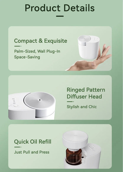 PDQ Plug-In Waterless Aroma Diffuser – Bluetooth Essential Oil Scent Machine