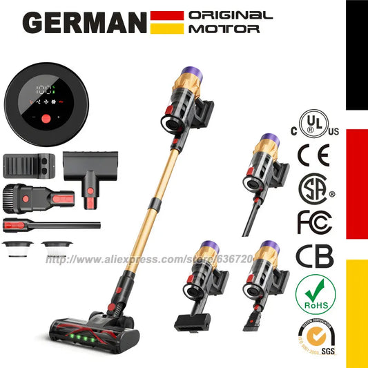V18 Cordless Stick Vacuum Cleaner – 550W, 45kPa Suction, Touch Screen, Self-Standing, Wall Mount Charging | EU/US/UK/AU