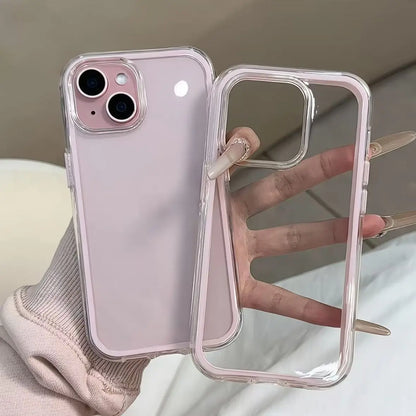 Luxury Candy Color Clear Phone Case | Shockproof Acrylic Bumper for iPhone 17/16/15/14/13/12/11 Pro Max