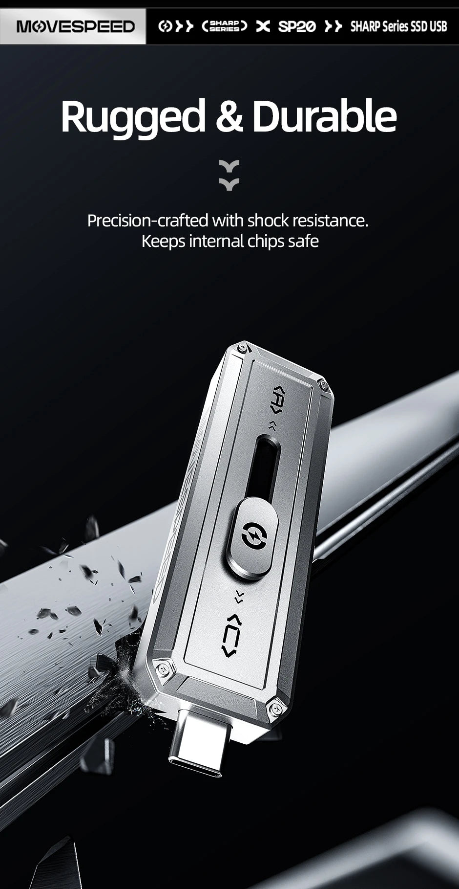 MOVESPEED SP20 USB Flash Drive | 2100MB/s | USB 3.2 Gen 2 | Type-C + USB-A | 256GB–2TB | iPhone