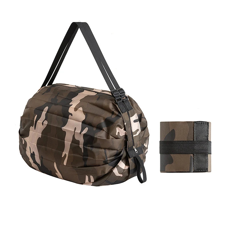 Foldable Nylon Shopping Bag with Handle – Large Capacity