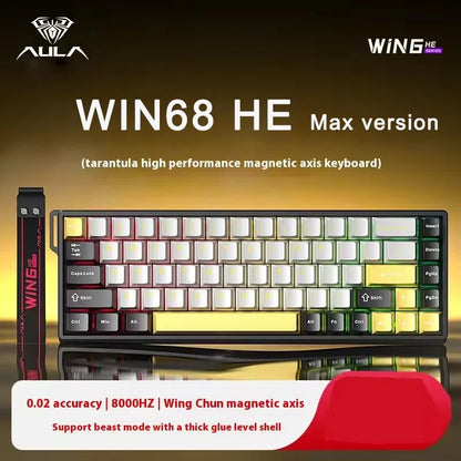 R.E.D. Shopping Aula Win68 HE magnetic mini gaming keyboard with RGB lighting, hot-swappable keys, wired connection for PC gaming