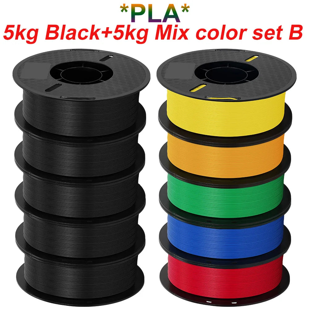 KINGROON 10KG 3D Printer Filament Bundle – PLA & PETG, 1.75mm Mixed Colors