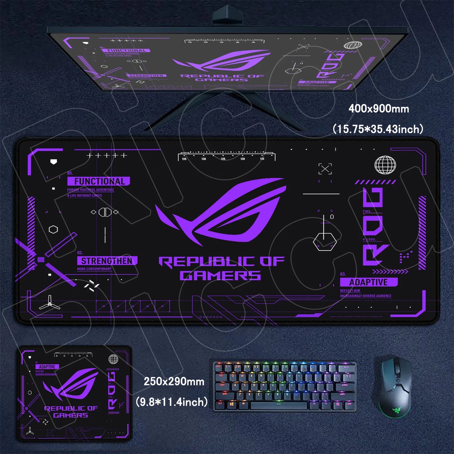 Riccu XXL Anime Gaming Mouse Pad — HD Print, Stitched Edges, Multiple Sizes