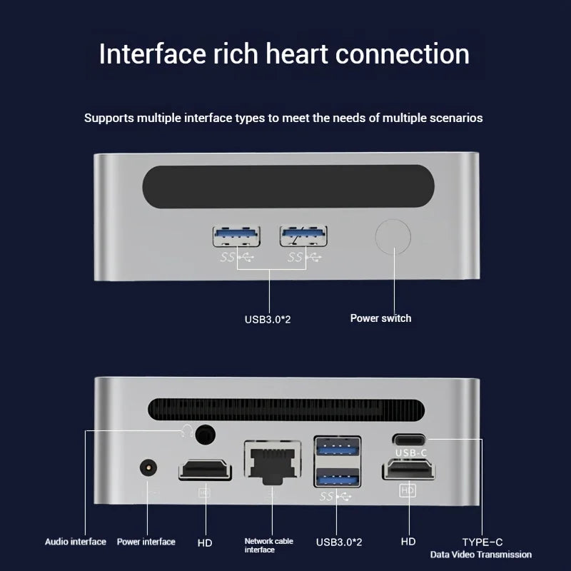 GenMachine Mini PC – AMD Ryzen 7 5700U / 4800H, DDR4 3200MHz, WiFi 6, BT 5.2, Windows 11