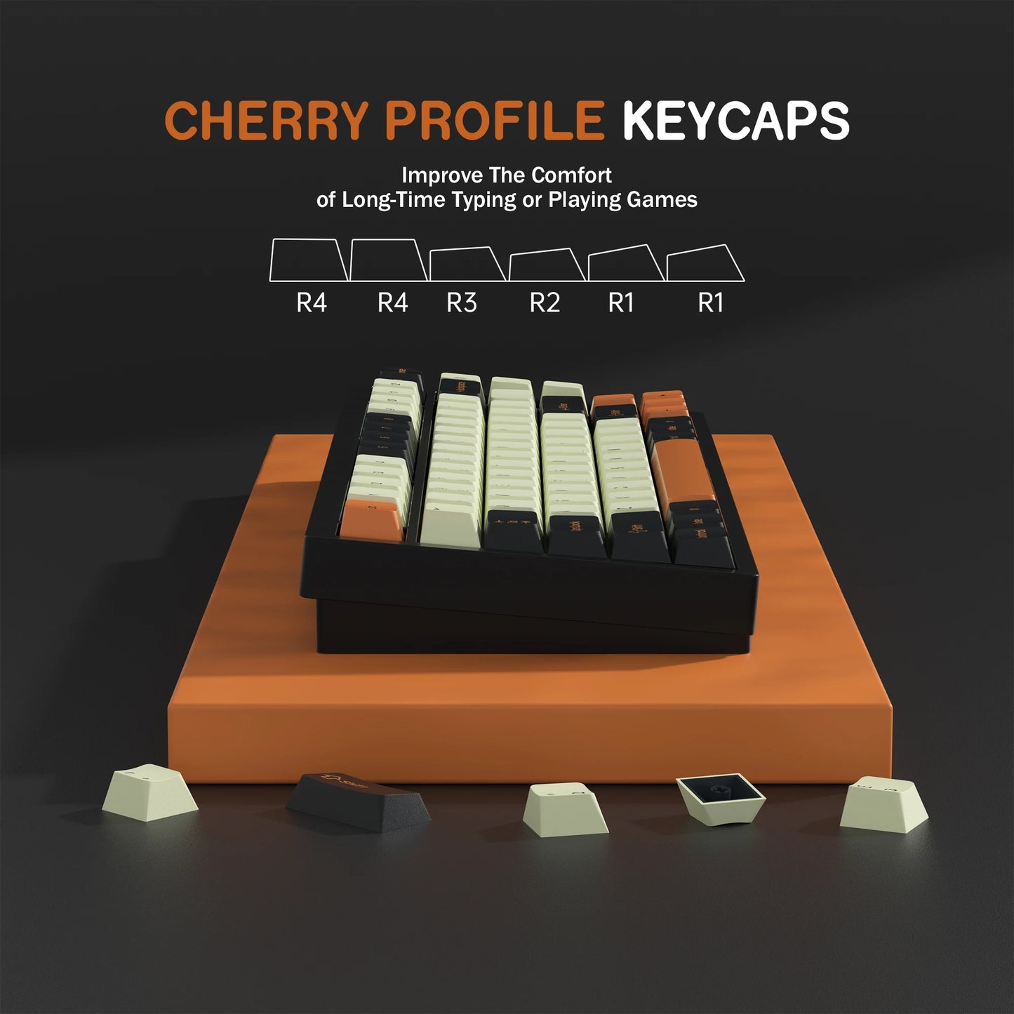 KBDiy GMK Carbon Keycaps 174 Keys | Cherry Profile PBT | Double Shot ISO | For Mechanical Keyboard