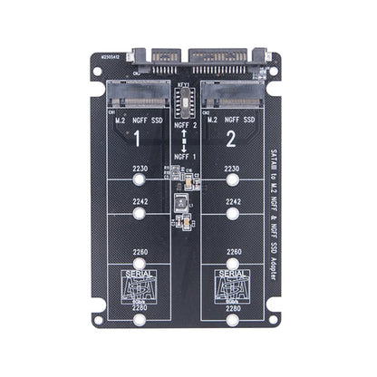 Dual M.2 to SATA 3.0 Adapter Card – NGFF B Key, 6Gbps, Supports 2230/2242/2260/2280 SSDs