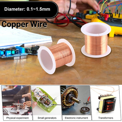 Enameled Copper Magnet Winding Wire 0.1–1.5mm – 50g Roll (1–3 Rolls)