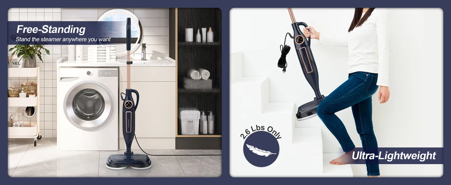 Devoac VM6 Steam Mop 10-in-1 – 1300W Rotating Mop Pad, LED, 330ml Tank, Hardwood & Laminate