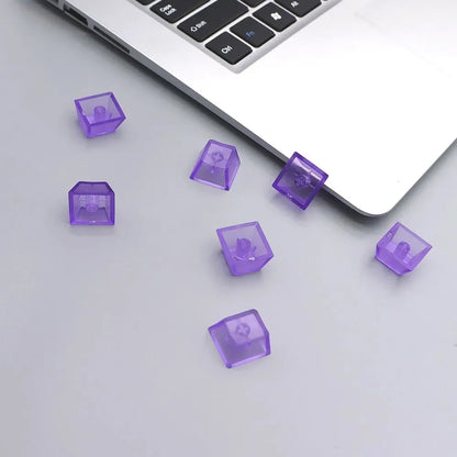 Frosted Transparent Keycaps – Cherry Profile R4, MX Switch, 10/20pcs (Blue, Purple, Black, Red, White, Mix)