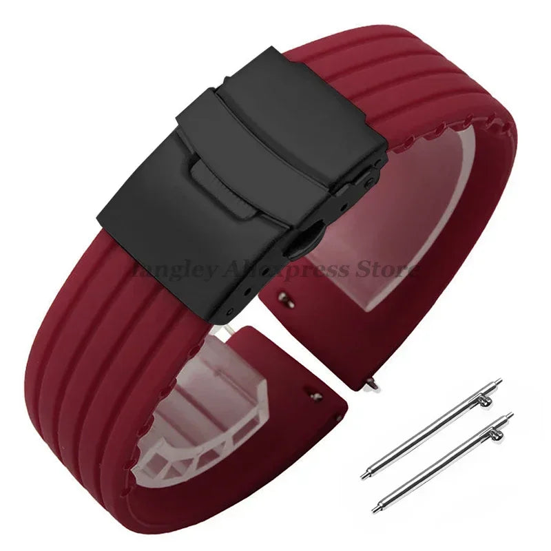 Quick Release Silicone Watch Strap 18–24mm – For Huawei, Seiko, Omega, Fossil & More