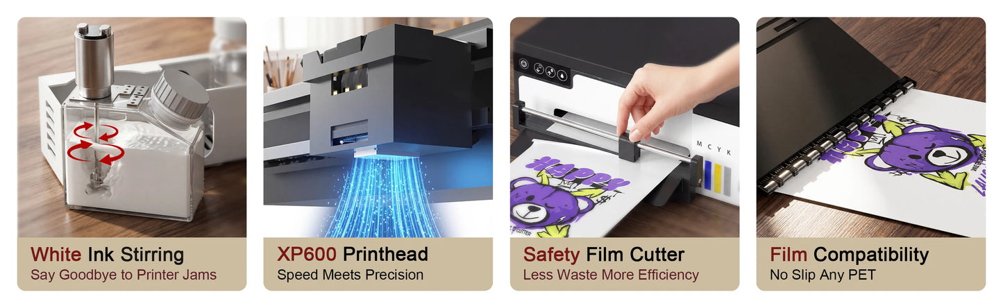 A4/A3 DTF Printer with DTF Oven – XP600, Direct to Film for T-Shirts & Clothes