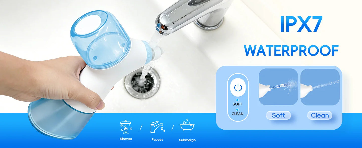 Self-Cleaning Nasal Irrigator & Water Flosser Combo | 30 Sinus Salt Packets | Auto Waste Collection