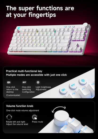 MCHOSE MIX87 Magnetic Axis Gaming Keyboard | 87 Keys | 8K Hz | 0.08ms | RGB | Hot-Swap | Wired
