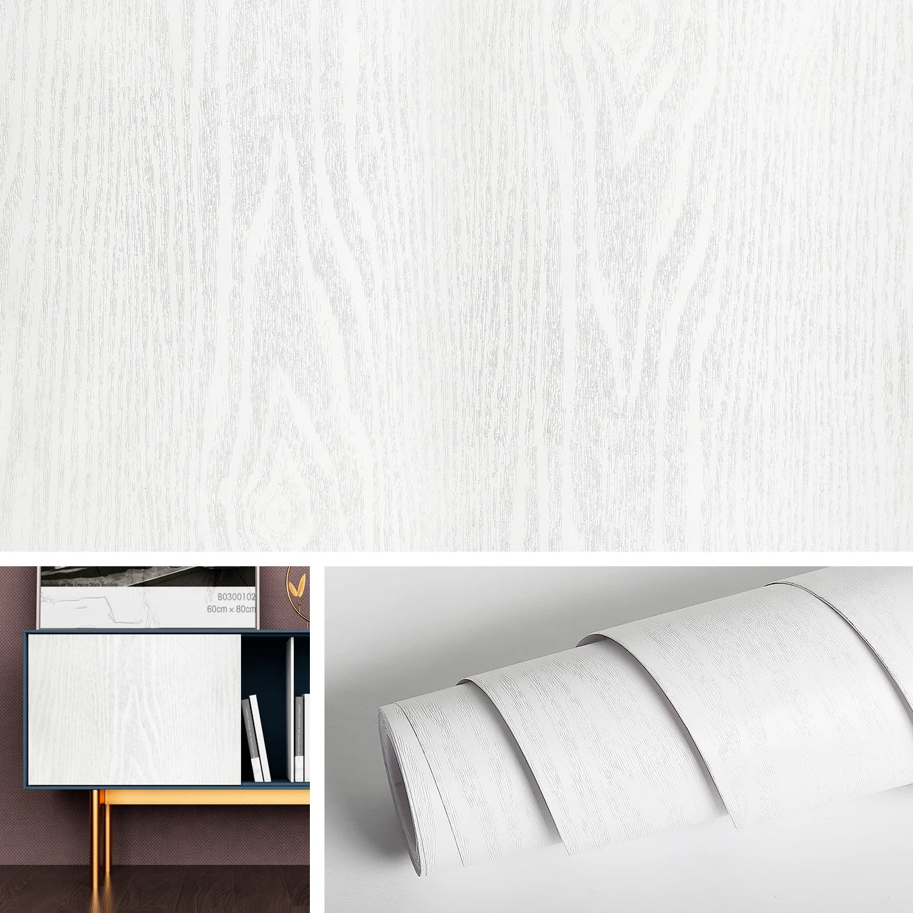 Self-Adhesive Waterproof Wood Effect Wallpaper Roll – PVC Vinyl