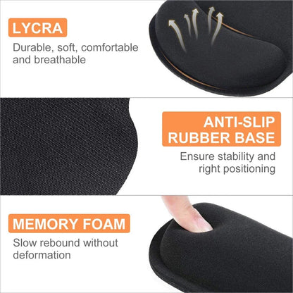 Memory Foam Wrist Rest Mouse Pad – Superfine Fibre, Ergonomic, for Gaming & Office