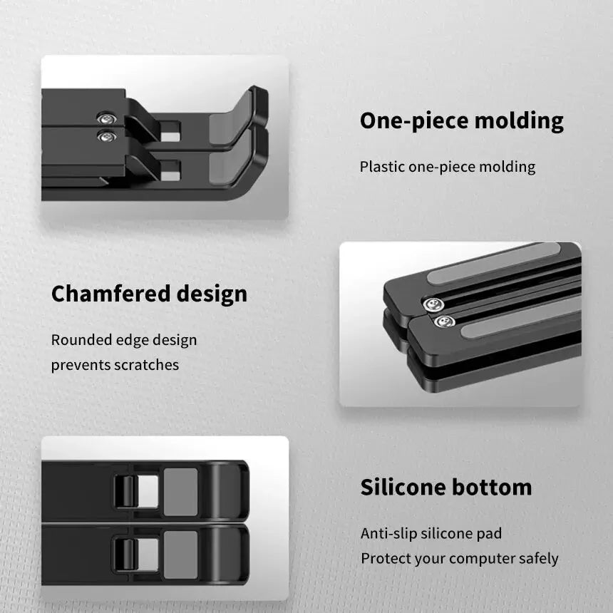 Aluminum Alloy Foldable Laptop Stand – Adjustable, Non-Slip, Portable | MacBook & Tablet Holder