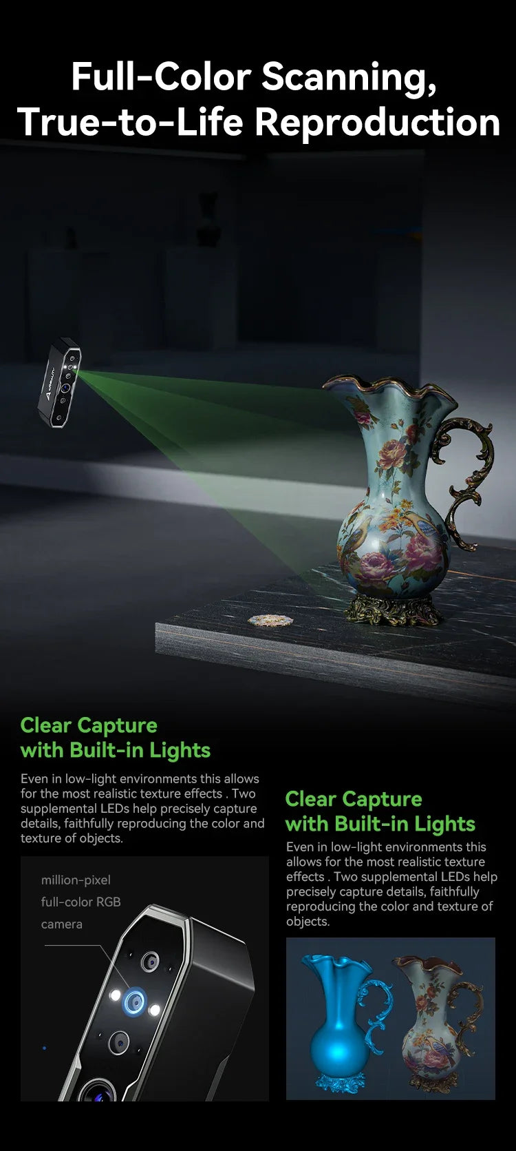 Creality CR-Scan Otter Handheld 3D Scanner – 0.02mm Accuracy | Full-Color | Anti-Shake