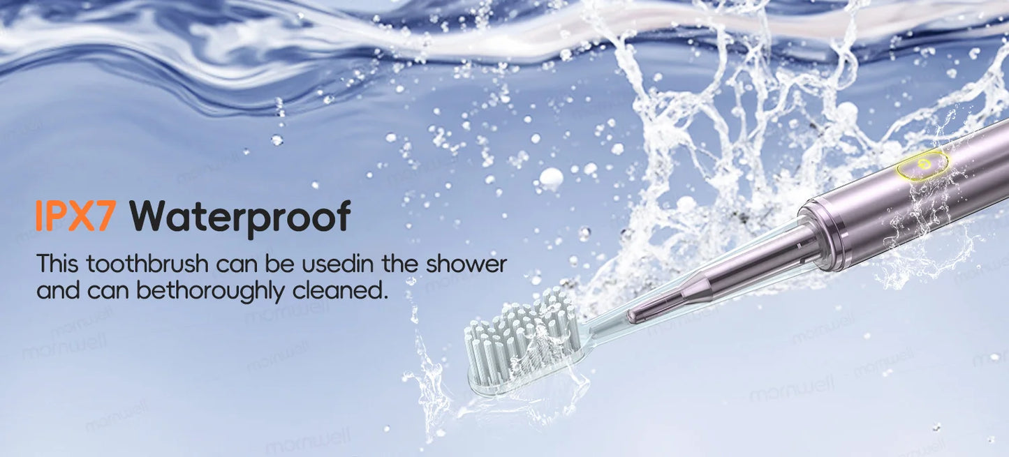 Electric Toothbrush & Water Flosser Combo – 3 Pressure Modes, 6 Jet Tips, 4 Brush Heads, 300ml Tank