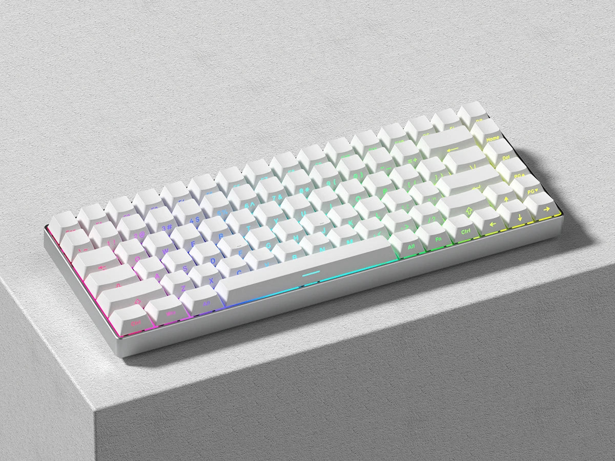 Cherry Profile PBT Keycaps 133+ Keys – White Side-Printed Shine-Through for MX Switches