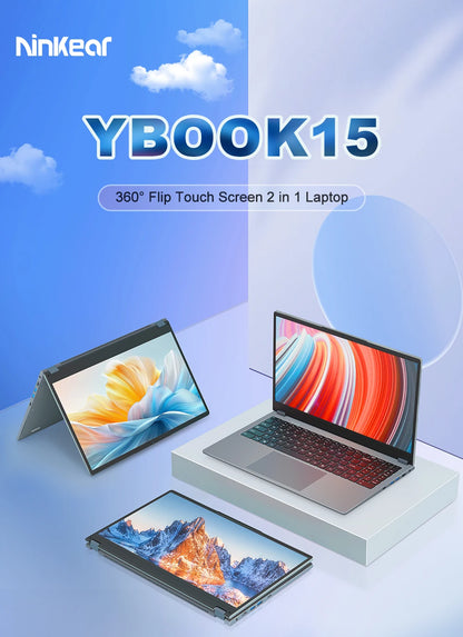 Ninkear YBOOK 15 2-in-1 Laptop – 15.6" 360° Touchscreen, AMD, 16GB, 512GB, Win11