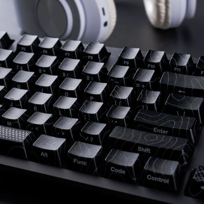 XVX Topographic Keycaps 118 Keys – OEM Profile, Shine-Through, IMD-Tech, Side Print