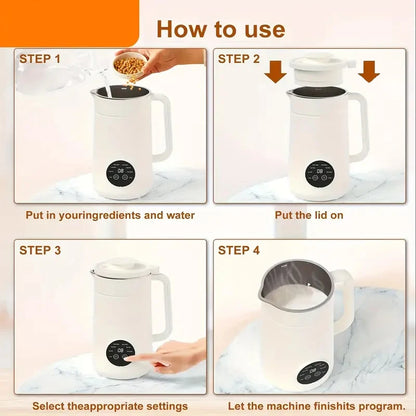8-in-1 Automatic Nut Milk Machine & Coffee Maker – 40oz, Self-Cleaning, Delay Start, Keep Warm