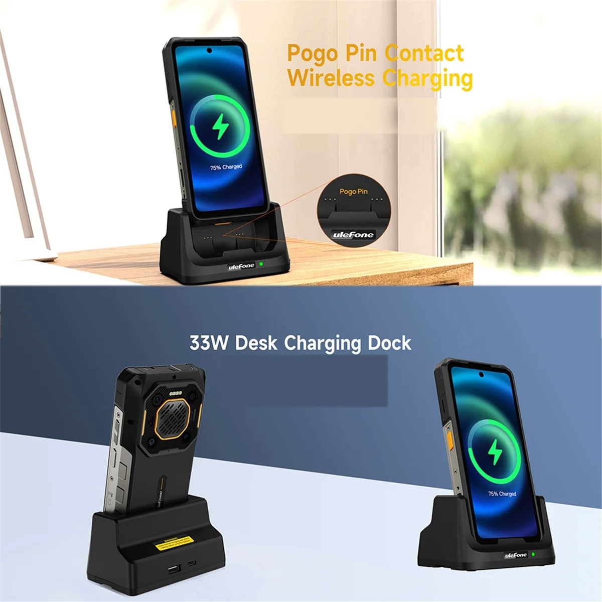 Ulefone UAS22 33W Desk Charging Dock – Fast Charging Station for Ulefone Armor 26 Ultra
