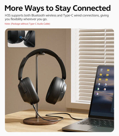 QCY H3S ANC Over-Ear Headphones – -56dB, LDAC, Dual Driver, Bluetooth 6.0, 102Hrs