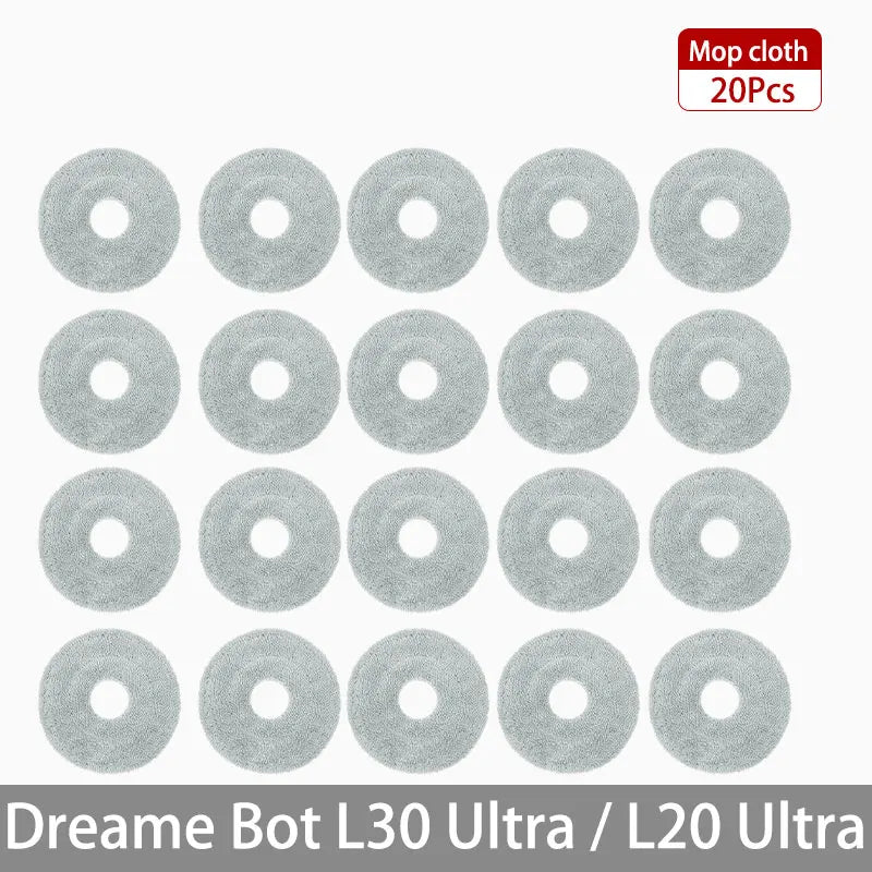 Dreame Bot L30 Ultra / L20 Ultra Replacement Parts | Main Brush, Side Brush, HEPA Filter, Mop, Dust Bag