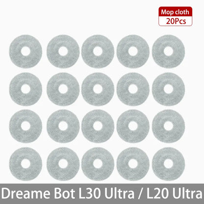 Dreame Bot L30 Ultra / L20 Ultra Replacement Parts | Main Brush, Side Brush, HEPA Filter, Mop, Dust Bag