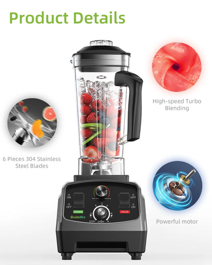 BioloMix 3HP Professional Blender BL-1800 | 2200W | 2L Jug | EU 220V