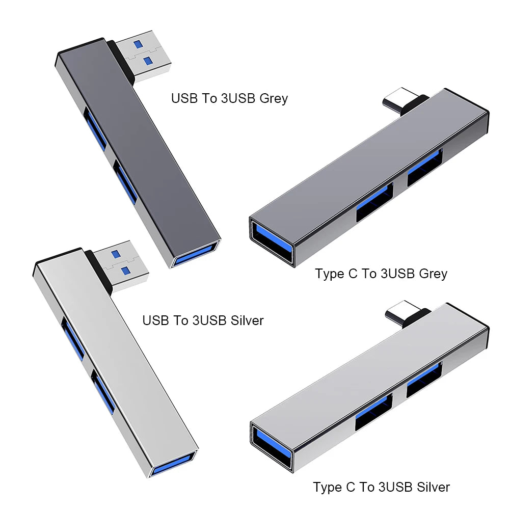 3-in-1 USB Hub OTG – USB-C & USB 3.0 to 3x USB, 5Gbps for PC & Laptop