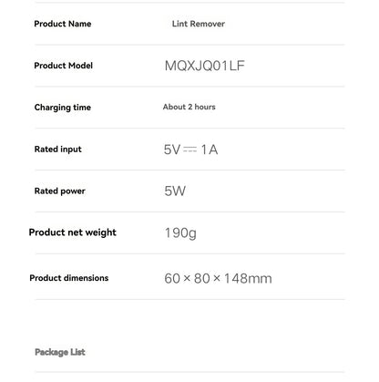Xiaomi Mijia Lint Remover 2 – Portable Electric Clothes Shaver, 180-Min Battery, USB-C