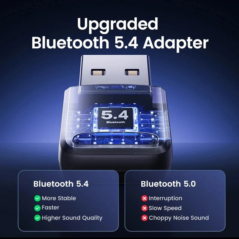 USB Bluetooth 5.4 Dongle Adapter – Wireless Audio, Mouse & Keyboard Receiver