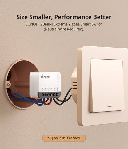 SONOFF ZBMINIR2 Extreme Zigbee Smart Switch – Detach Relay, eWeLink, ZBBridge-U, 2400W