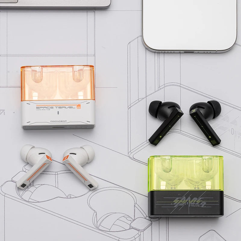 MOONDROP Space Travel 2 TWS Earbuds – HiFi ANC, Bluetooth 6.0, Low-Latency Game Mode, SBC/AAC