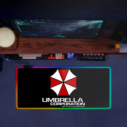 RGB LED Gaming Mouse Pad – Resident Evil Design, Glowing Rubber Mousepad for PC Gamer