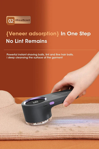 LED Digital Electric Lint Remover – USB Rechargeable Fabric Shaver & Fluff Remover
