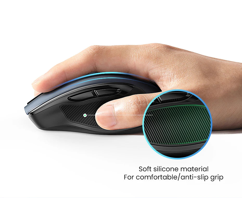 UGREEN MU006 Wireless Mouse – BT5.0 & 2.4G, 4000 DPI, 6 Silent Buttons, Ergonomic for MacBook & PC